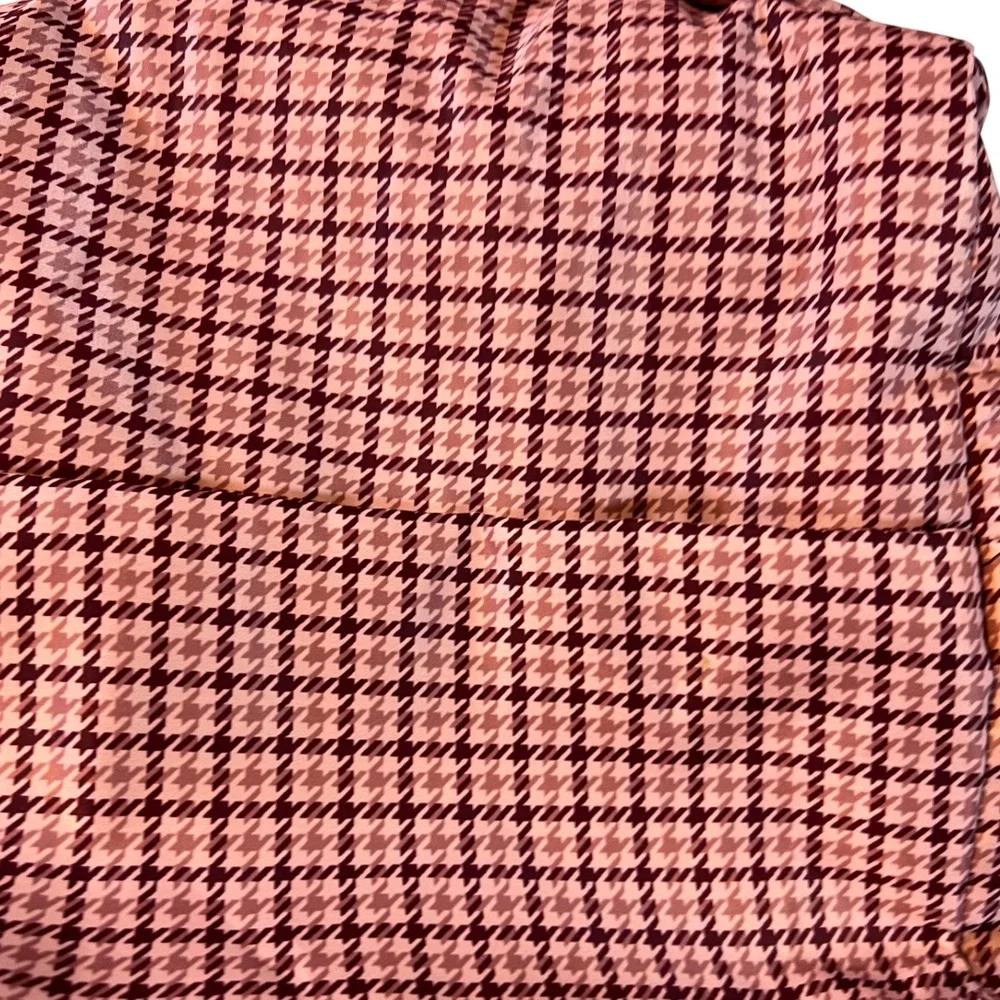 A New Day Backpack Tote‎ Bag Pink Burgundy Houndstooth Check Recycled Polyester